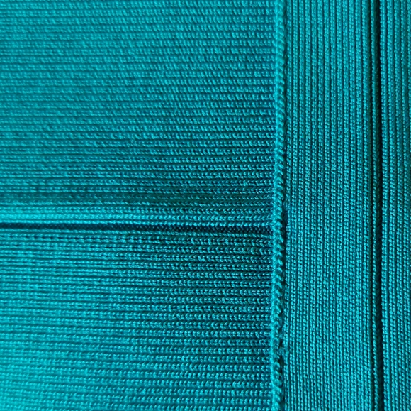 NWOT Bright Teal HERVE LEGER V- Neck Mini Bandage Dress XS $790 - Picture 14 of 14